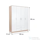 Leziter Miami gardróbszekrény 160x205 cm fehér-sonoma tölgy LMGSZ160FST