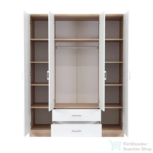 Leziter Miami gardróbszekrény 160x205 cm fehér-sonoma tölgy LMGSZ160FST