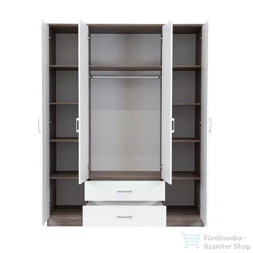 Leziter Miami gardróbszekrény 160x205 cm fehér-yorki tölgy LMGSZ160FYT