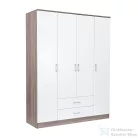 Leziter Miami gardróbszekrény 160x205 cm fehér-yorki tölgy LMGSZ160FYT
