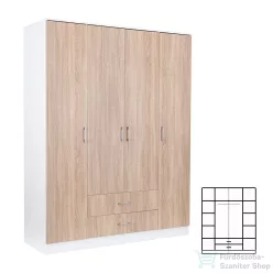   Leziter Miami gardróbszekrény 160x205 cm sonoma tölgy-fehér LMGSZ160STF