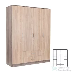   Leziter Miami gardróbszekrény 160x205 cm sonoma tölgy-yorki tölgy LMGSZ160STYT