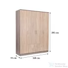 Leziter Miami gardróbszekrény 160x205 cm sonoma tölgy-yorki tölgy LMGSZ160STYT
