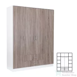   Leziter Miami gardróbszekrény 160x205 cm yorki tölgy-fehér LMGSZ160YTF