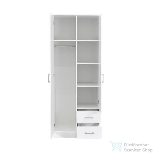 Leziter Miami gardróbszekrény 80x205 cm fehér-fehér LMGSZ80FF
