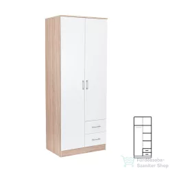   Leziter Miami gardróbszekrény 80x205 cm fehér-sonoma tölgy LMGSZ80FST
