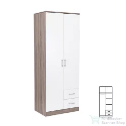   Leziter Miami gardróbszekrény 80x205 cm fehér-yorki tölgy LMGSZ80FYT