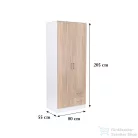 Leziter Miami gardróbszekrény 80x205 cm sonoma tölgy-fehér LMGSZ80STF