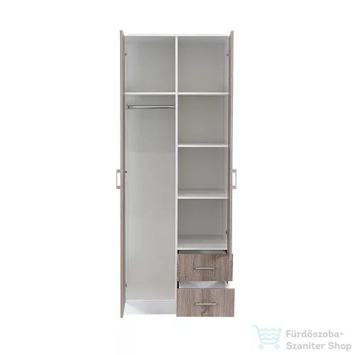 Leziter Miami gardróbszekrény 80x205 cm yorki tölgy-fehér LMGSZ80YTF