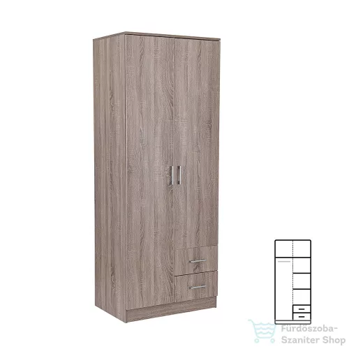 Leziter Miami gardróbszekrény 80x205 cm yorki tölgy-yorki tölgy LMGSZ80YTYT