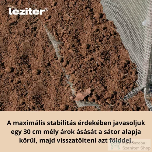Leziter Fóliasátor 200x200x300 cm váz+fólia fehér LMH-32219-WH