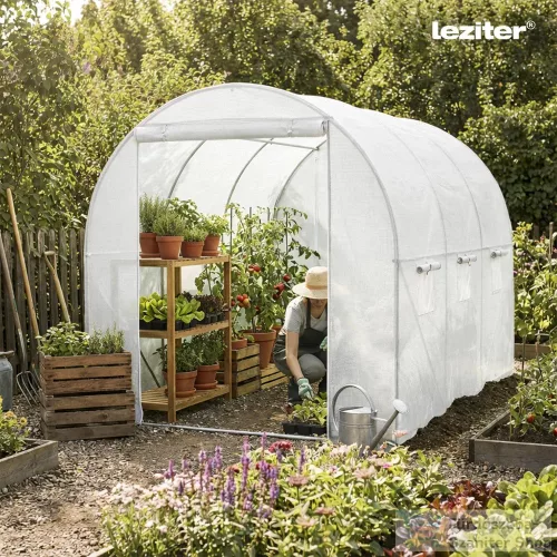 Leziter Fóliasátor 200x200x300 cm erősített vázzal+fólia fehér LMH-32225-WH