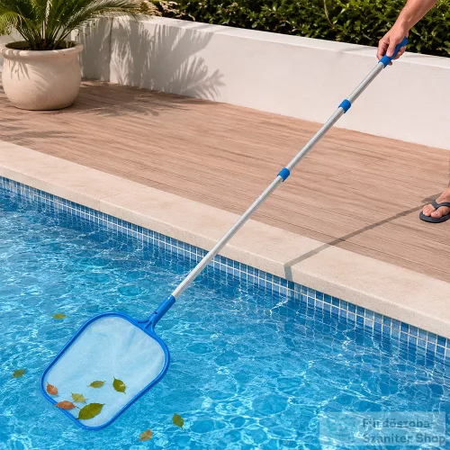 Leziter Medence tisztító háló teleszkópos nyéllel 120 cm LMTH-02