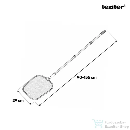Leziter Medence tisztító háló teleszkópos nyéllel 120 cm LMTH-02