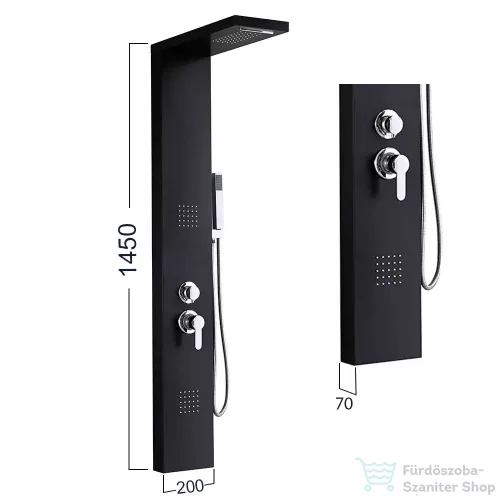 Leziter Malaga Black hidromasszázs zuhanypanel LN-A102