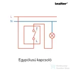 Leziter Nova egy áramkörös egypólusú kapcsoló 10A 250V keret nélkül 101 szürke LN101-SZ