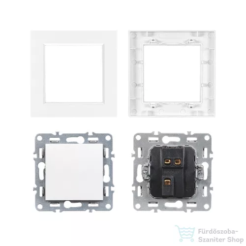 Leziter Nova váltókapcsoló 10A 250V 106 fehér kerettel LN1KERV-F_LN106-F