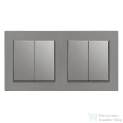   Leziter Nova kettős csillárkapcsoló 10A 250V 105 szürke kerettel LN2KERV-SZ_LN105-SZ_2