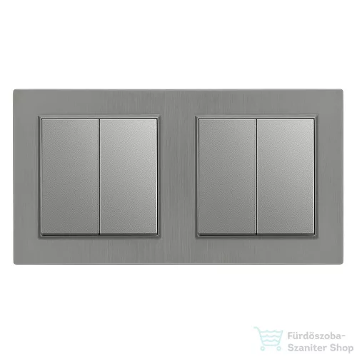 Leziter Nova kettős csillárkapcsoló 10A 250V 105 szürke kerettel LN2KERV-SZ_LN105-SZ_2