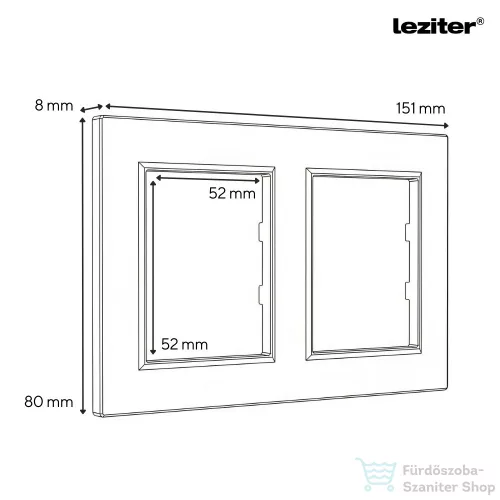 Leziter Nova kettős csillárkapcsoló 10A 250V 105 szürke kerettel LN2KERV-SZ_LN105-SZ_2