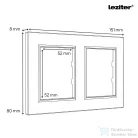 Leziter Nova földelt csatlakozóaljzat kettős dugalj 16A 250V szürke kerettel LN2KERV-SZ_LNFCS-SZ_2