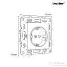 Leziter Nova földelt csatlakozóaljzat kettős dugalj 16A 250V szürke kerettel LN2KERV-SZ_LNFCS-SZ_2