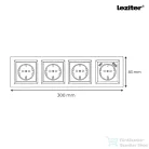 Leziter Nova IV három földelt csatlakozóaljzat dugalj USB csatlakozóval fehér kerettel LN4KERV-F_LNFCS-F_3_LNUSB-F