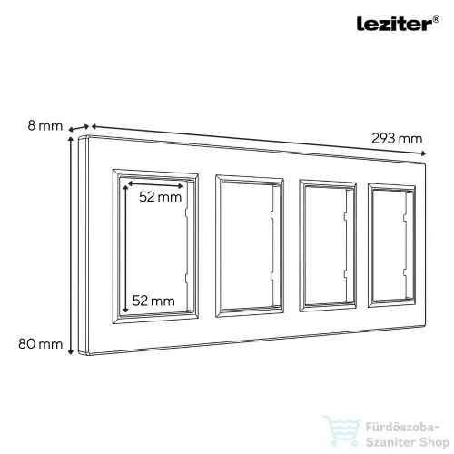 Leziter Nova négyes keret vízszintes szürke LN4KERV-SZ
