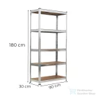 Leziter Nagy teherbírású polc 180x90x30 cm 175 kg króm LNP18030K