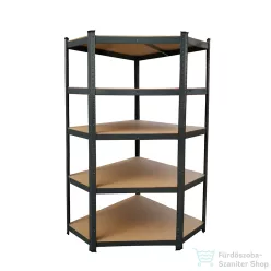   Leziter Nagy teherbírású sarokpolc 180x70x40-40 cm 175 kg fekete LNP1804040B