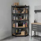 Leziter Nagy teherbírású sarokpolc 180x70x40-40 cm 175 kg fekete LNP1804040B