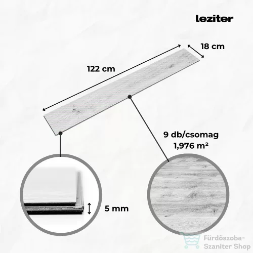Leziter Sipadan tölgy Vinyl SPC padló 1220x180x5 mm 1,976/cs LPSPC-4-5-SIT