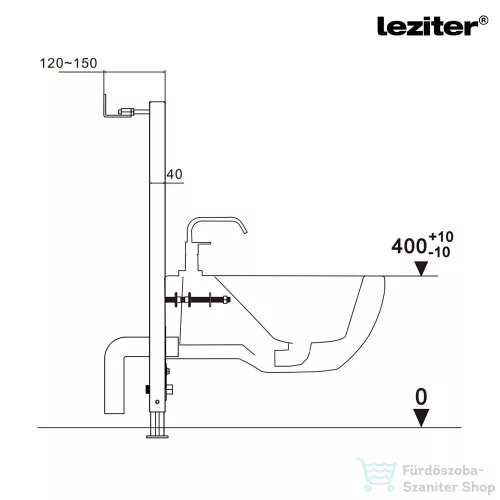 Leziter Roya Tina falba építhető bidé kerettel fehér LR-FBK-LTIFB-WH