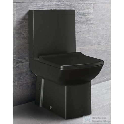 Sapho LARA kombi WC, alsó/hátsó kifolyású, ülőke nélkül matt fekete (LR360)