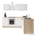 Leziter Yorki 220 sarok konyhabútor sonoma tölgy korpusz,selyemfényű fehér fronttal alsó sütős elemmel LS220STFH-SUT