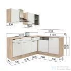 Leziter Yorki 220 sarok konyhabútor sonoma tölgy korpusz,selyemfényű fehér fronttal LS220STFH