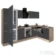 Leziter Yorki 310 sarok konyhabútor sonoma tölgy korpusz,selyemfényű antracit front alsó sütős elemmel alulagyasztós hűtős szekrénnyel LS310STAN-SUT-AF