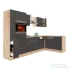 Leziter Yorki 310 sarok konyhabútor sonoma tölgy korpusz,selyemfényű antracit fronttal LS310STAN