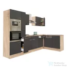 Leziter Yorki 310 sarok konyhabútor sonoma tölgy korpusz,selyemfényű antracit fronttal LS310STAN