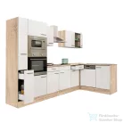 Leziter Yorki 310 sarok konyhabútor sonoma tölgy korpusz,selyemfényű fehér fronttal LS310STFH