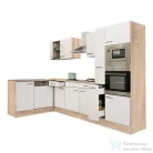 Leziter Yorki 310 sarok konyhabútor sonoma tölgy korpusz,selyemfényű fehér fronttal LS310STFH