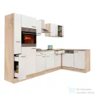 Leziter Yorki 310 sarok konyhabútor sonoma tölgy korpusz,selyemfényű fehér fronttal LS310STFH