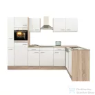 Leziter Yorki 310 sarok konyhabútor sonoma tölgy korpusz,selyemfényű fehér fronttal LS310STFH