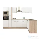 Leziter Yorki 310 sarok konyhabútor sonoma tölgy korpusz,selyemfényű fehér fronttal LS310STFH