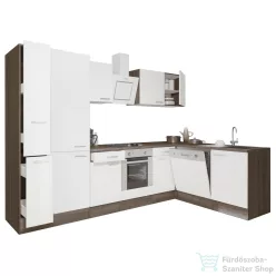   Leziter Yorki 310 sarok konyhabútor yorki tölgy korpusz,selyemfényű fehér front alsó sütős elemmel polcos szekrénnyel LS310YFH-SUT-PSZ