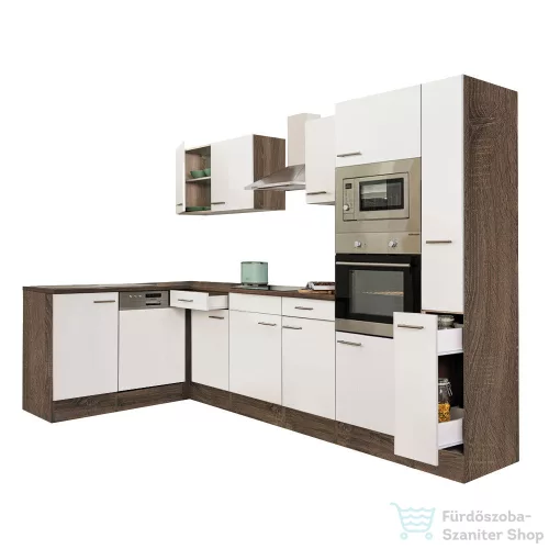 Leziter Yorki 310 sarok konyhabútor yorki tölgy korpusz,selyemfényű fehér fronttal LS310YFH