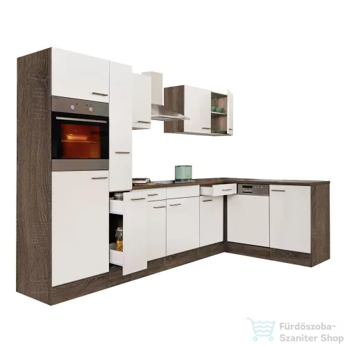 Leziter Yorki 310 sarok konyhabútor yorki tölgy korpusz,selyemfényű fehér fronttal LS310YFH