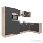 Leziter Yorki 340 sarok konyhabútor sonoma tölgy korpusz,selyemfényű antracit fronttal LS340STAN