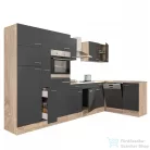 Leziter Yorki 370 sarok konyhabútor sonoma tölgy korpusz,selyemfényű antracit fronttal LS370STAN