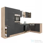 Leziter Yorki 370 sarok konyhabútor sonoma tölgy korpusz,selyemfényű antracit fronttal LS370STAN